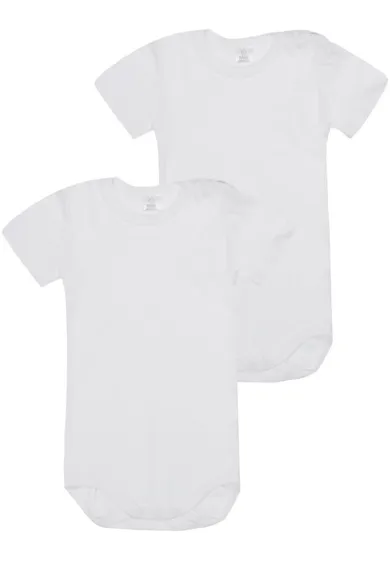 Body niemowlęce z krótkim rękawem, białe, zestaw, 2 szt., Kanz