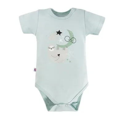 Body niemowlęce z krótkim rękawem, miętowe, leniwiec, Eevi