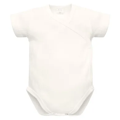 Body niemowlęce z krótkim rękawem, prążkowane, ecru, Pinokio