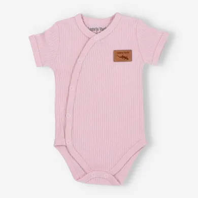 Body niemowlęce z krótkim rękawem, różowe, Lagarto Verde