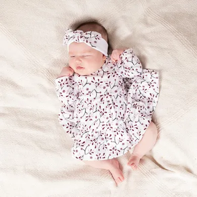 Body sukienka dziewczęce z długim rękawem, ecru, Nicol