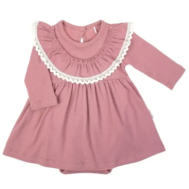 Body sukienka dziewczęce z długim rękawem, różowe, Nicol