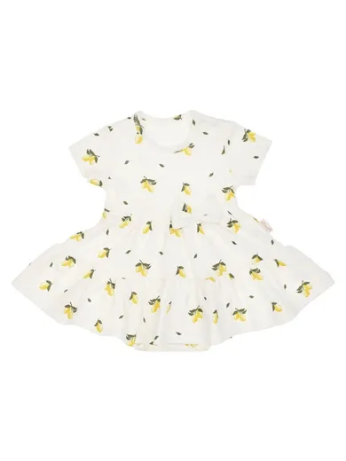 Body sukienka dziewczęce z krótkim rękawem, ecru, Nicol