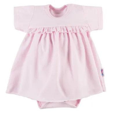 Body sukienka dziewczęce z krótkim rękawem, różowe, Eevi