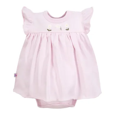 Body sukienka dziewczęce z krótkim rękawem, różowe, Eevi