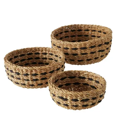 Boltze, Bokar, zestaw koszyków ozdobnych, okrągłych, 21-30 cm, 3 szt.