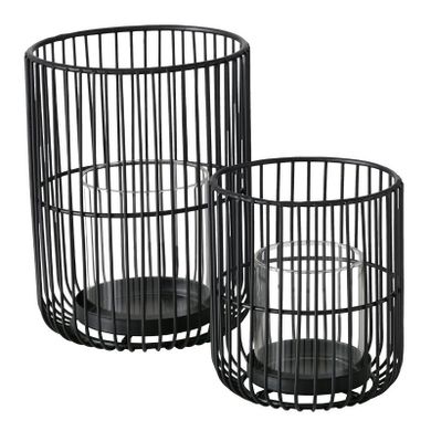 Boltze Home, Cindy, lampion metalowy ze szklanym wkładem, 14 - 20 cm