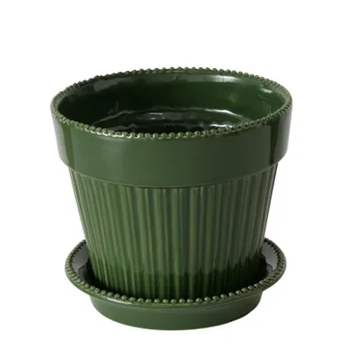 Boltze Home, Juniper, zestaw doniczka porcelanowa z podstawką, 14,9 cm