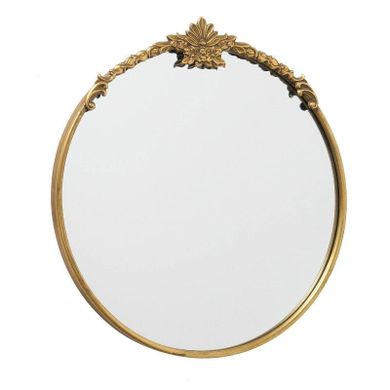 Boltze Home, lustro w złotej, zdobionej ramie Madeleine, okrągłe