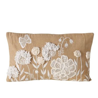 Boltze Home, Marielle, poduszka dekoracyjna w kwiatki, wyszywana, 49-29,3 cm