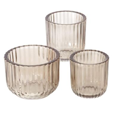 Boltze Home, Sikel, szklane świeczniki w trzech rozmiarach