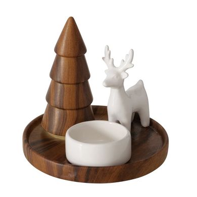 Boltze Home, Skando, świecznik z choinką i figurką, 12 cm