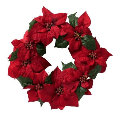 Boltze Home, wieniec świąteczny z kwiatów gwiazdy betlejemskiej, 50 cm