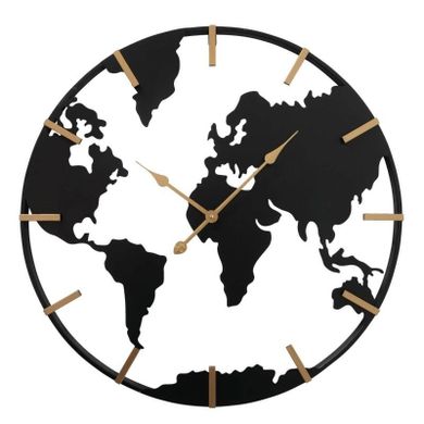 Boltze Home, zegar ścienny Union, metalowy ze złotymi wskazówkami