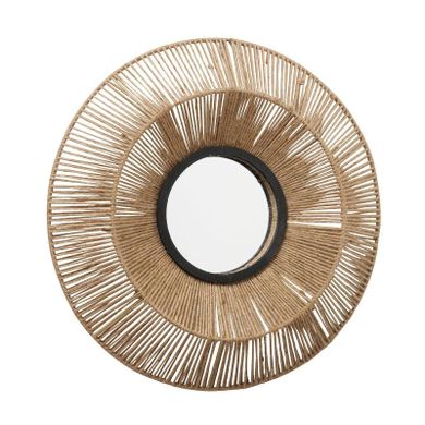 Boltze, Zaika, dekoracyjne lustro w jutowej ramie, 50 cm