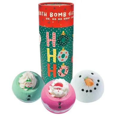 Bomb Cosmetics, Ho Ho Ho, tuba upominkowa z kulami do kąpieli, 3 szt.