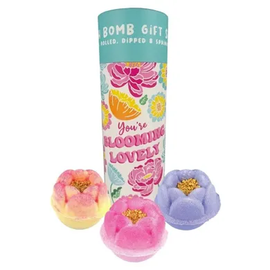 Bomb Cosmetics, You're Blooming Lovely, tuba upominkowa z kulami do kąpieli, 3 szt.