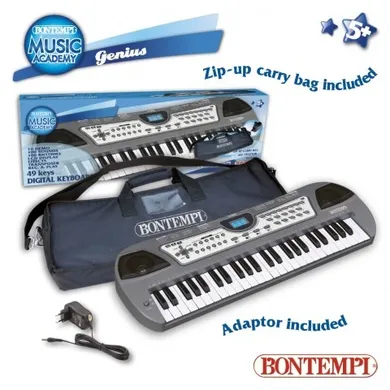 Bontempi Play, organy elektroniczne z gniazdem usb i torbą, 49 klawiszy