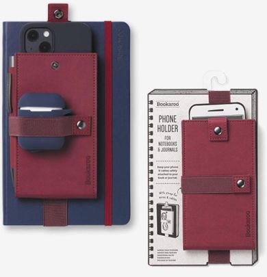 Bookaroo, Phone Holder, uchwyt na telefon do książki lub notatnika, bordowy