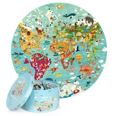 Boppi, Mapa świata, puzzle okrągłe, 150 elementów