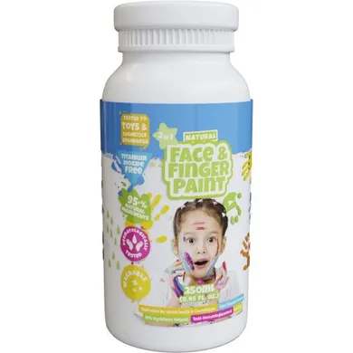 Boti Natural, farba do malowania palcami, do twarzy, biała, 250 ml