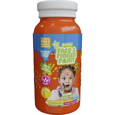 Boti Natural, farba do malowania palcami, do twarzy, pomarańczowa, 250 ml