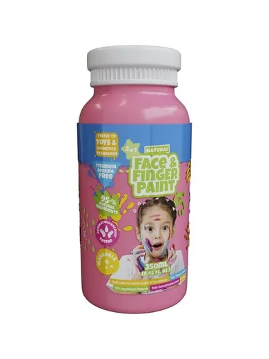 Boti Natural, farba do malowania palcami, do twarzy, różowa, 250 ml
