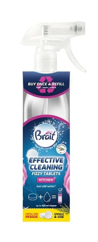 Brait, Effective Cleaning, starter do czyszczenia kuchni, butelka + 2 tabletki, 1 szt.