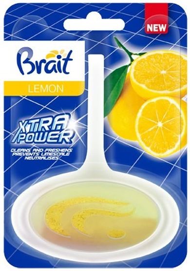 Brait, Xtra power, kostka toaletowa do wc w koszyku, lemon, 40g