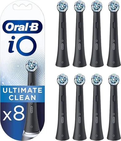 Braun, Oral-B, końcówki do szczoteczki elektrycznej iO Ultimate Clean, Black, 8 szt.