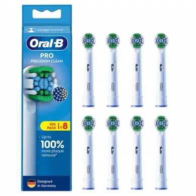 Braun, Oral-B, końcówki do szczoteczki elektrycznej Precision Clean, 8 szt.