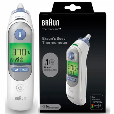 Braun, Thermoscan 7 IRT6520, termometr elektroniczny do ucha z technologią Age Precision
