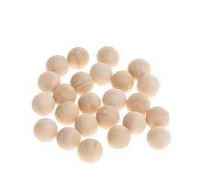 Brewis, drewniane kulki, bez otworu, naturalne, 14 mm, 25 szt.