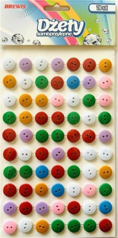 Brewis, dżety samoprzylepne, guziki, 70 szt.