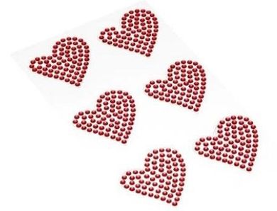 Brewis, dżety samoprzylepne, serca, czerwone, 6 szt.