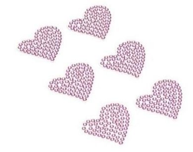 Brewis, dżety samoprzylepne, serca różowe, 6 szt.