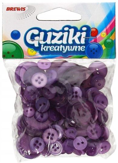 Brewis, guziki kreatywne, fioletowe, 40g