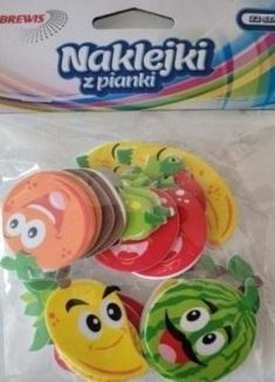 Brewis, naklejki piankowe, owocowe buźki