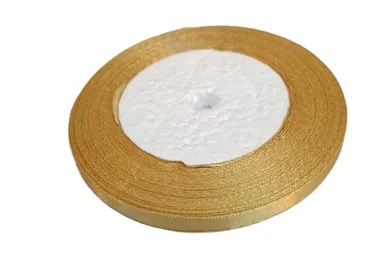 Brewis, wstążka satynowa, 186 ciemny złoty, 6mm/32m