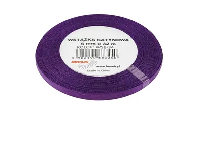 Brewis, wstążka satynowa, fioletowa, 6mmx32m