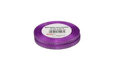 Brewis, wstążka satynowa, w kropki, lawendowa, 6mmx22m, 2 szt.