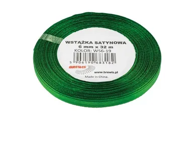 Brewis, wstążka satynowa, zielona, 6mmx32m