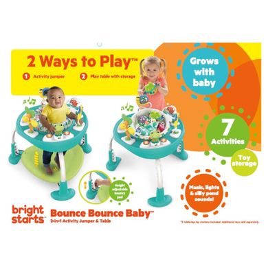 Bright Starts, Bounce Bounce Baby, Wesoła sadzawka, interaktywny skoczek, stolik 2w1