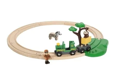 Brio World, Safari, kolejka drewniana, zabawka drewniana, 17 elementów