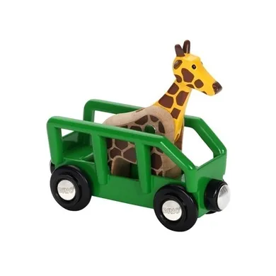 Brio World, Safari, wagon z żyrafą, zabawka drewniana