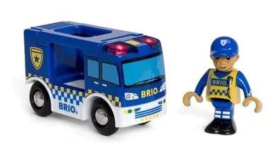 Brio World, Wóz policyjny z dźwiękiem, zabawka drewniana