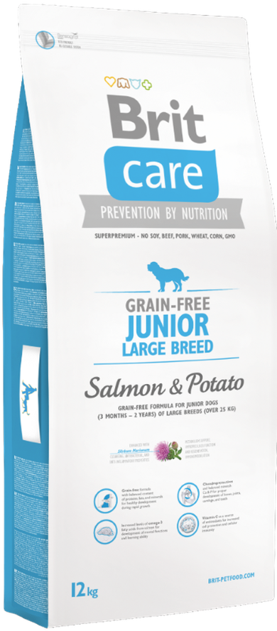 Brit, Care, Junior Large Breed, Salmon & potato, karma sucha dla psa, 14 kg