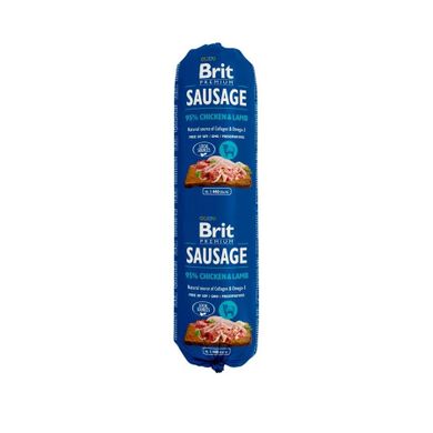 Brit, Premium, Sausage, kurczak z jagnięciną, karma mokra dla psa, 800g