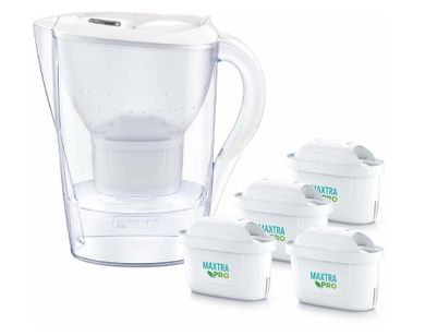 Brita, Marella, dzbanek filtrujący, 4 wkłady Maxtra Pro PP, biały, 2,4l