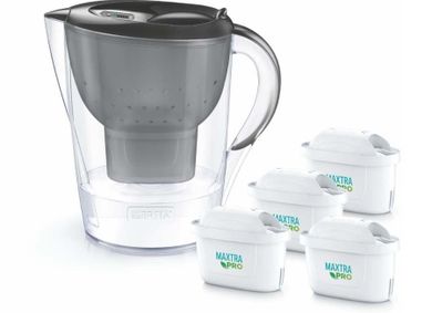 Brita, Marella, dzbanek filtrujący, 4 wkłady MaxtraPro PP, grafitowy, 2,4l
